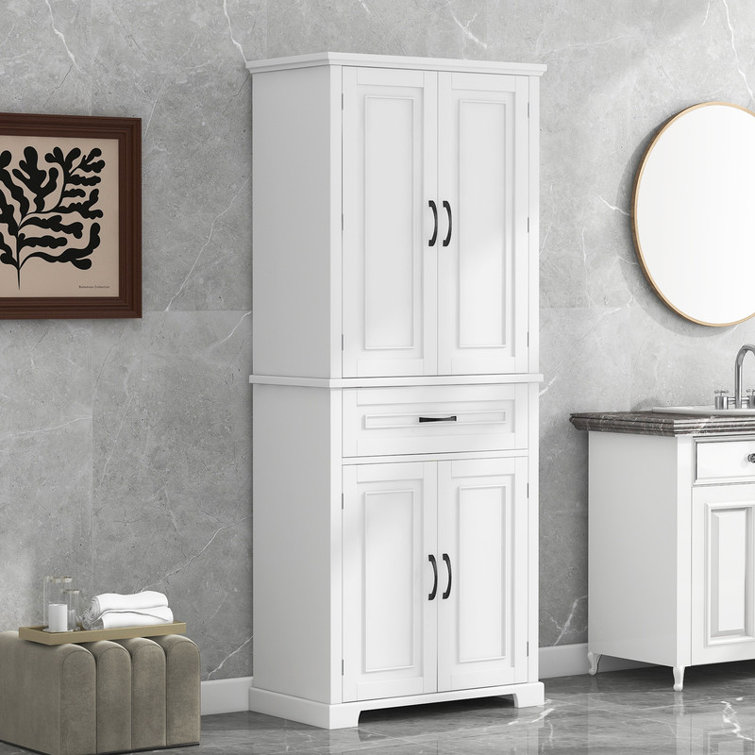 White deals linen cabinet